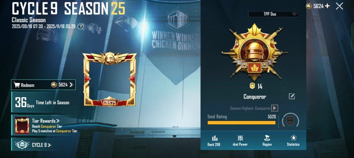 BGMI Conqueror Lobby Screenshot
